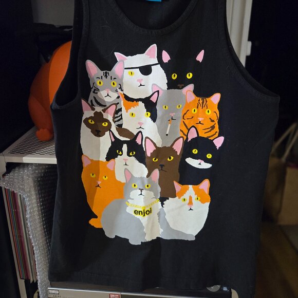 ENJOI CATS GRAPHIC TANK US M - Picture 1 of 4